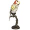 Red Parrot Stained Glass Lamp with Satin Bronze Finish Base - Perfect for a Living Room, Bedroom, Office, & More